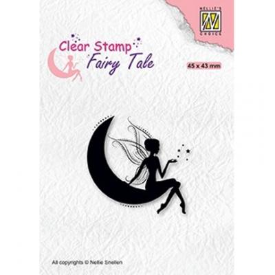 Nellie's Choice Clear Stamp - Fairy Tale Nr. 17 Elf On Moon